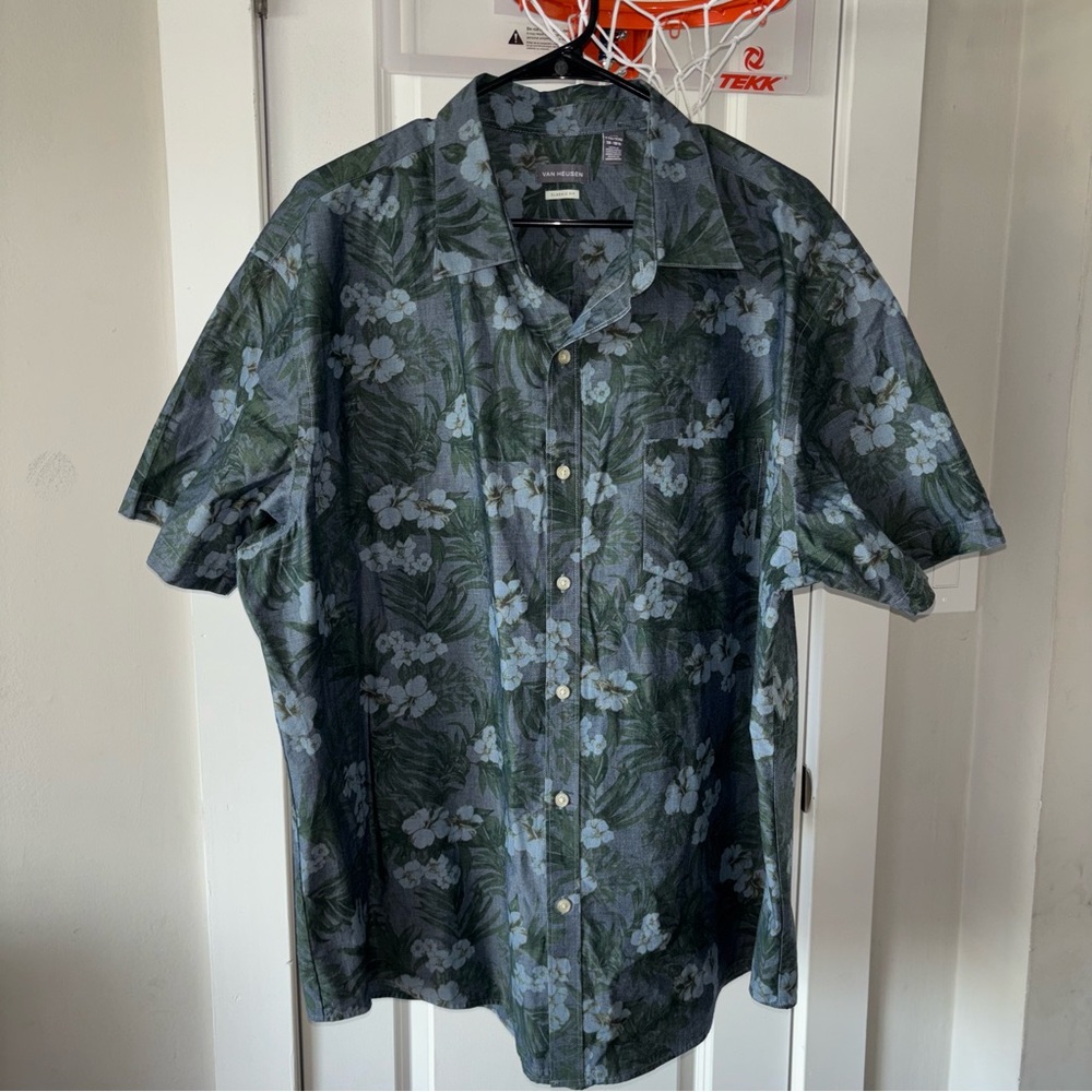 Van Hausen Performance Knit Button Up Shirt - Classic Fit Size XXL 18/18.5